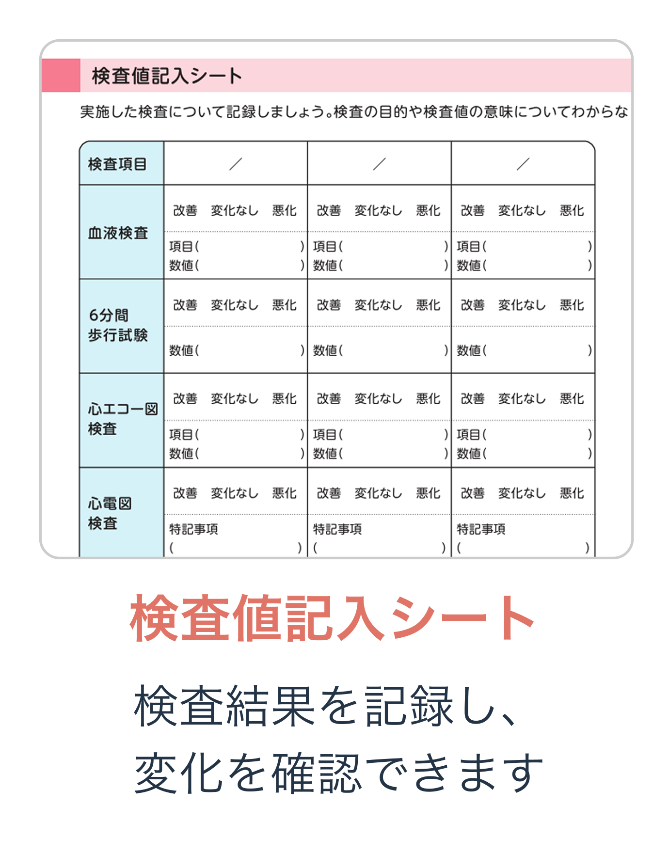 検査値記入シート