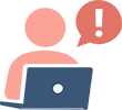 仕事を続けるうえで気になることがあることを表すイラスト